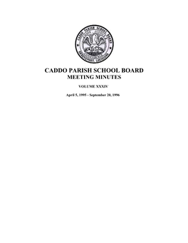 Caddo Parish School Board Meeting Minutes