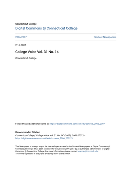 College Voice Vol. 31 No. 14