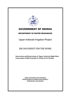 Upper Indravati Irrigation Project BID DOCUMENT for the WORK