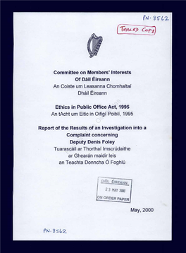 Report of the Results of an Investigation Into a Complaint