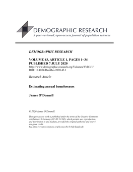 Estimating Annual Homelessness