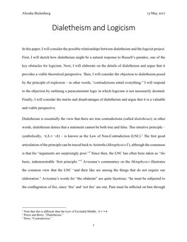 Dialetheism and Logicism