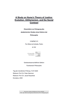 A Study on Hume's Theory of Justice : Evolution, Utilitarianism, and The