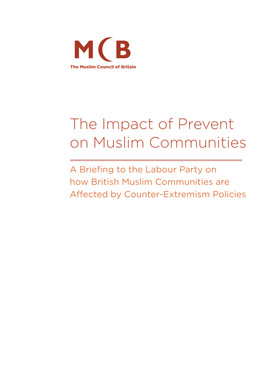 The Impact of Prevent on Muslim Communities