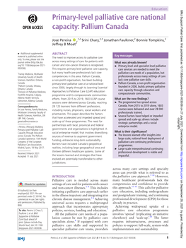 Primary-Level Palliative Care National Capacity: Pallium Canada