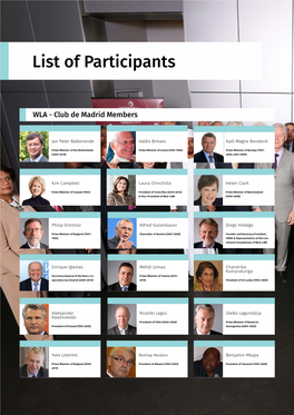 List of Participants