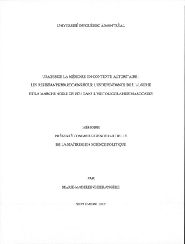 Les Résistants Marocains Pour L'indépendance De L'algérie