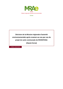 Décision De La Mission Régionale D'autorité Environnementale Après