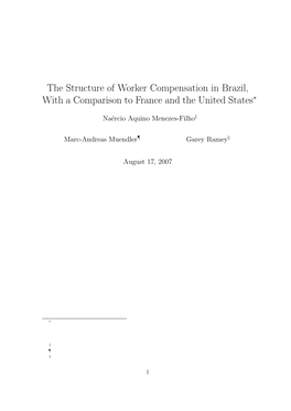 The Structure of Worker Compensation in Brazil, with a Comparison to France and the United States∗