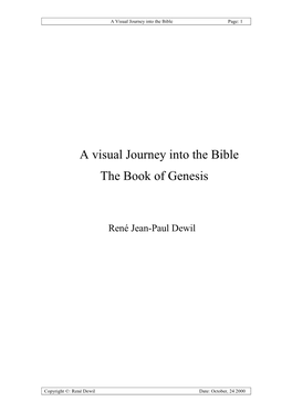 A Visual Journey Into the Bible the Book of Genesis