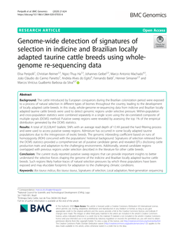 Genome-Wide Detection of Signatures of Selection in Indicine And