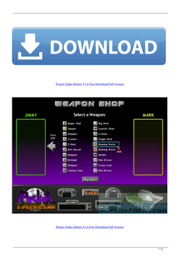 Pocket Tanks Deluxe V1.6 Free Download Full Version
