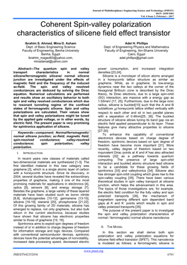 Coherent Spin-Valley Polarization Characteristics of Silicene Field Effect Transistor