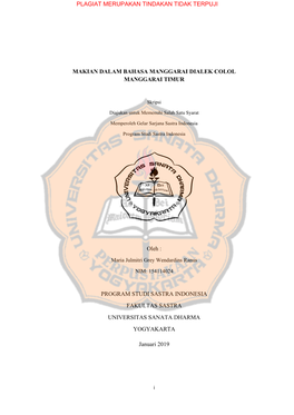 Makian Dalam Bahasa Manggarai Dialek Colol Manggarai Timur