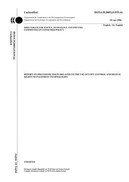 Unclassified DSTI/CP(2005)15/FINAL