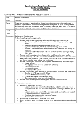 108447L2 Range This Unit of Competency Is Applicable to All Catering Food Production Practitioners Involved in Preparing Japanese Food