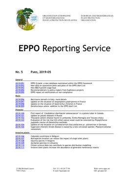 EPPO Reporting Service