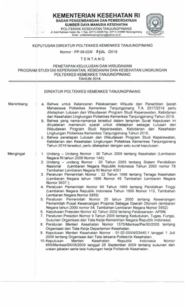 Kementerian Kesehatan Ri Badan Pengembangan Dan Pemberdayaan Sumber Daya Manusia Kesehatan Politeknik Kesehatan Tanjungpinang Ji