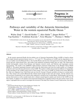 Progress in Oceanography Progress in Oceanography 67 (2005) 245–281