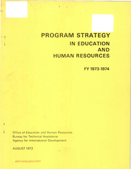 Program Strategy in Education and Human Resources