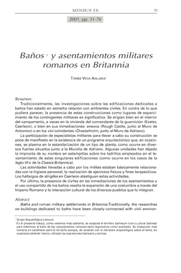 Baños 1 Y Asentamientos Militares Romanos En Britannia