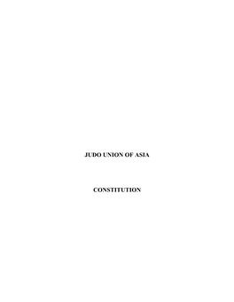 Judo Union of Asia Constitution