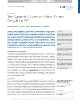 The Symbiotic Spectrum: Where Do the Gregarines Fit?