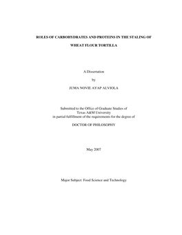 Roles of Carbohydrates and Proteins in the Staling Of