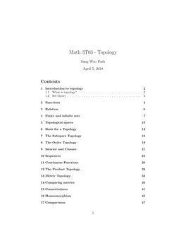 Math 3T03 - Topology