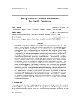 Sensory Memory for Grounded Representations in a Cognitive Architecture