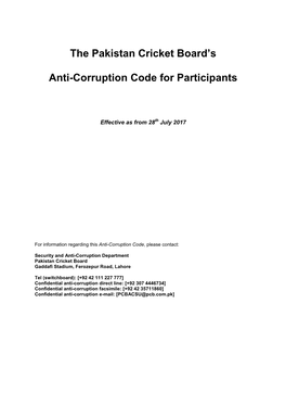 PCB Anti-Corruption Code