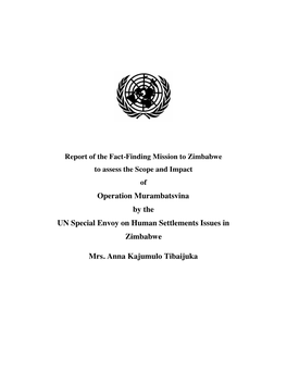 Operation Murambatsvina by the UN Special Envoy on Human Settlements Issues in Zimbabwe