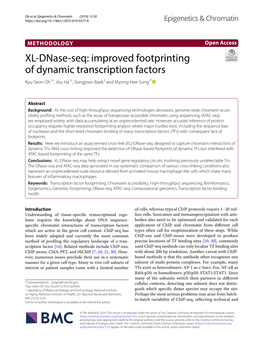 XL-Dnase-Seq: Improved Footprinting of Dynamic Transcription Factors