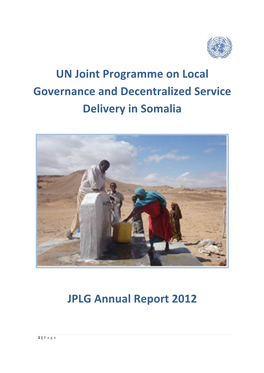 UN Joint Programme on Local Governance and Decentralized Service Delivery in Somalia