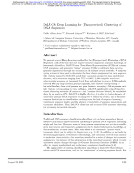 Deep Learning for (Unsupervised) Clustering of DNA Sequences