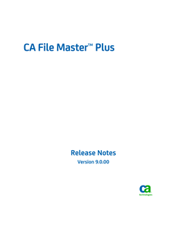 CA File Master Plus Release Notes