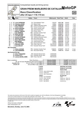 R Race CLASSIFICATION