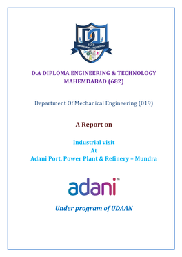 A Report on Under Program of UDAAN