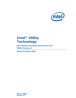 Intel® Vmdq Technology: an Overview