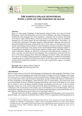 The Barito Linkage Hypothesis, with a Note on the Position of Basap