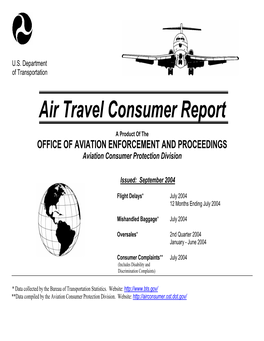 Air Travel Consumer Report