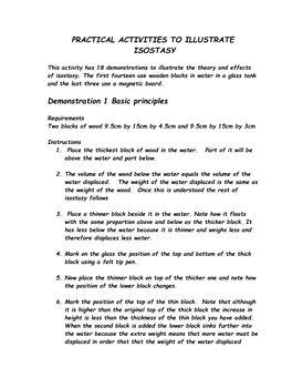 The Effects of Isostasy