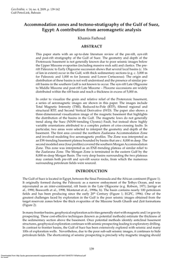 Accommodation Zones and Tectono-Stratigraphy of the Gulf of Suez, Egypt: a Contribution from Aeromagnetic Analysis