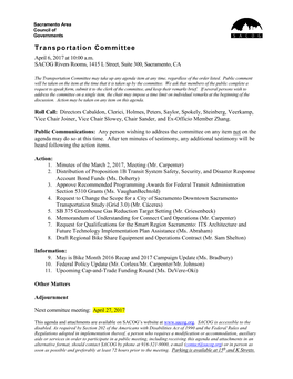 Transportation Committee April 6, 2017 at 10:00 A.M