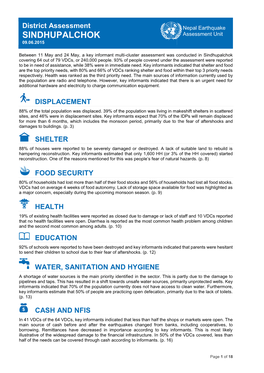 SINDHUPALCHOK Assessment Unit 09.06.2015