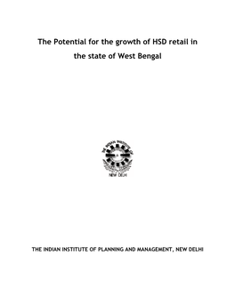 The Potential for the Growth of HSD Retail in the State of West Bengal