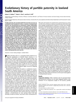 Partible Paternity in Lowland South America