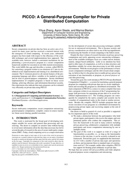 PICCO: a General-Purpose Compiler for Private Distributed Computation