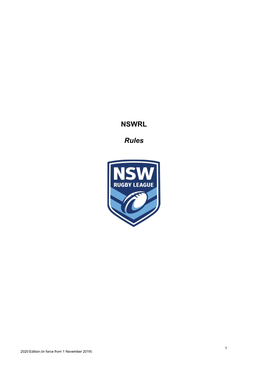 Nswrl-Rules-2020.Pdf