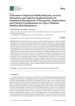 Utilization of Hydroxyl-Methyl Butyrate, Leucine, Glutamine And